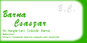 barna csaszar business card